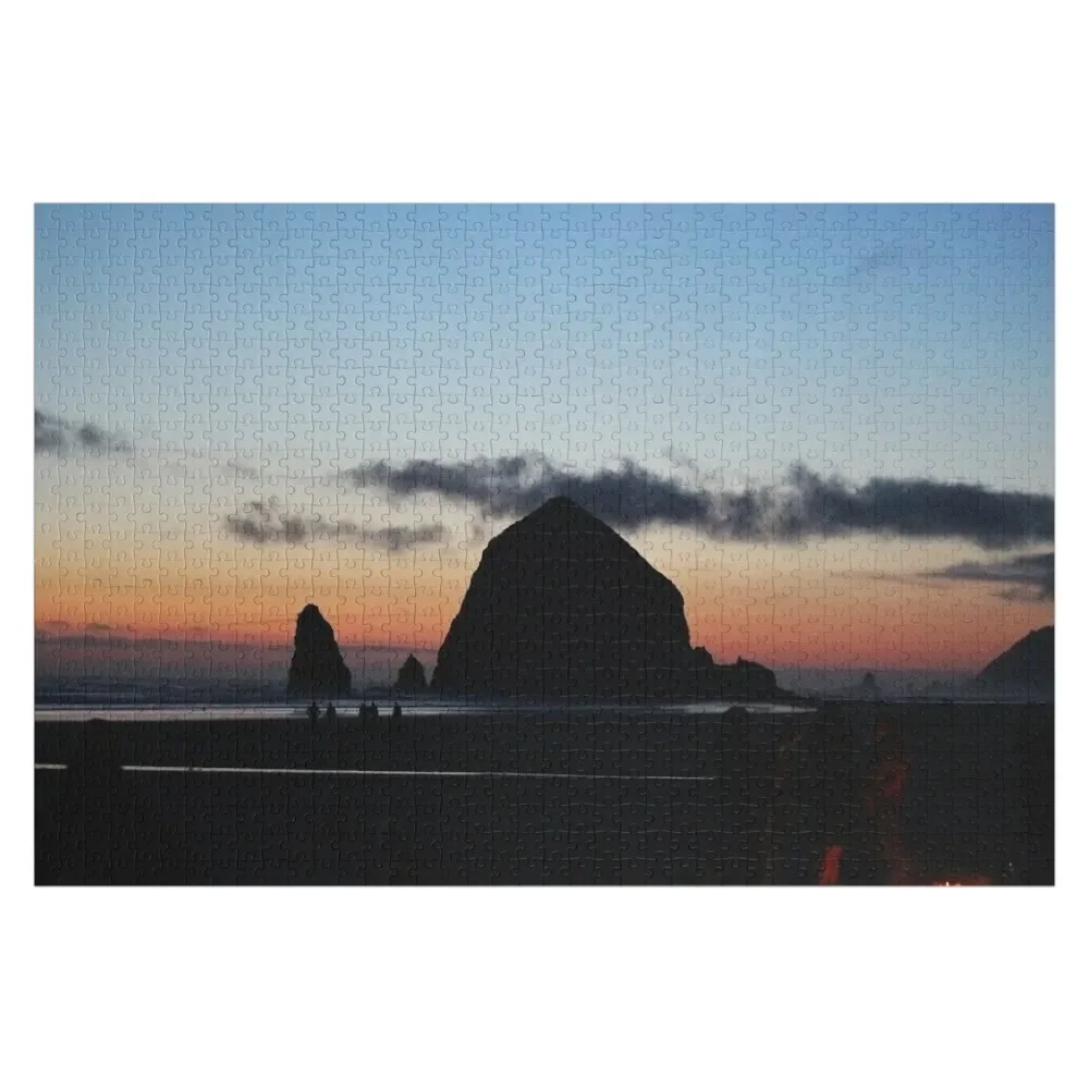 

Sunset at Haystack Rock at Cannon Beach, OR Jigsaw Puzzle Wood Animals Wooden Animal Personalized Puzzle