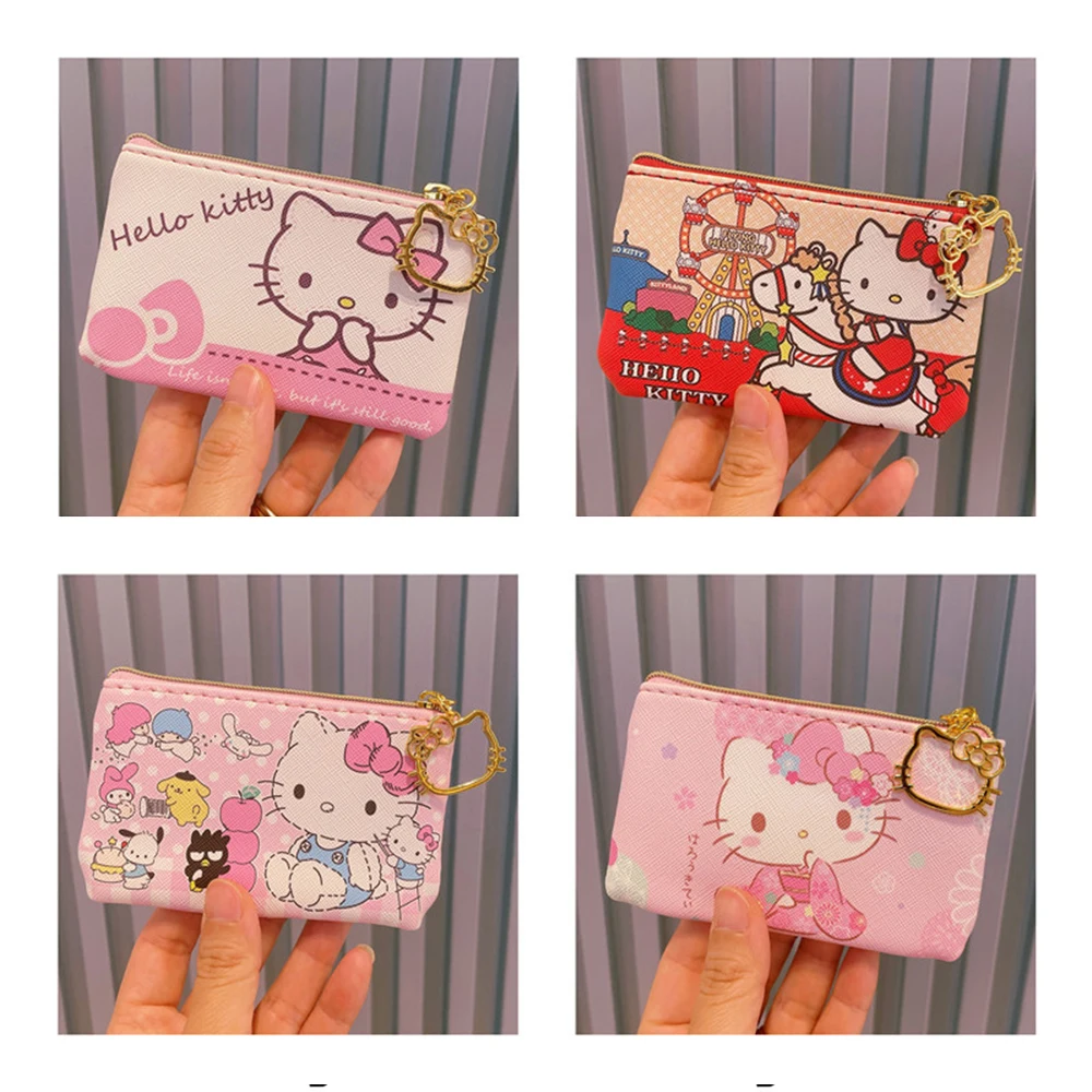 Hello Kitty Cartoon Coin Pouch Purse Sanrio Creative Small Wallet Wholesale My Melody Bags girls purse Kawaii Wallet Kid Purses