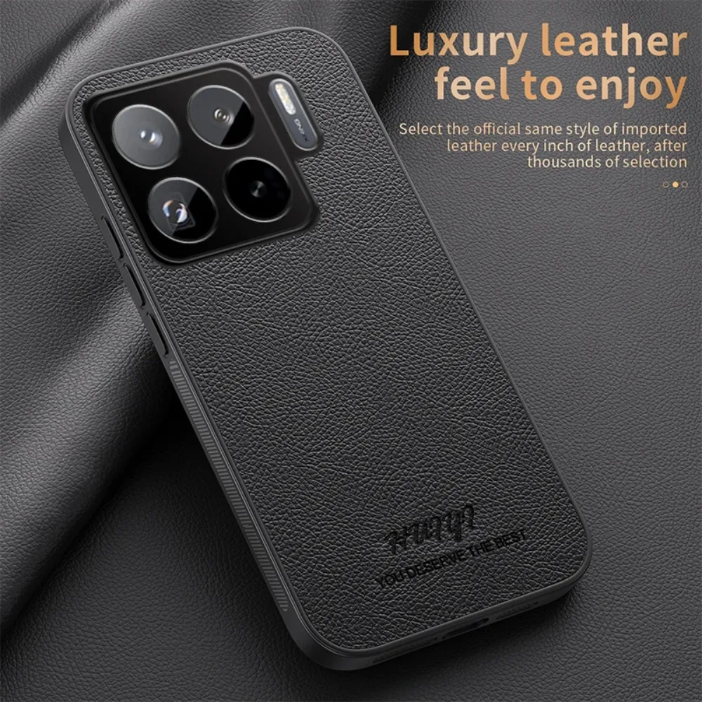 Luxus Leder Textur Auto Magnetische Halter Fall Für Xiaomi 15T Pro 14T/13T 15 17 Pro max 5G PU + TPU Weiche Stoßstange Schützen Abdeckung