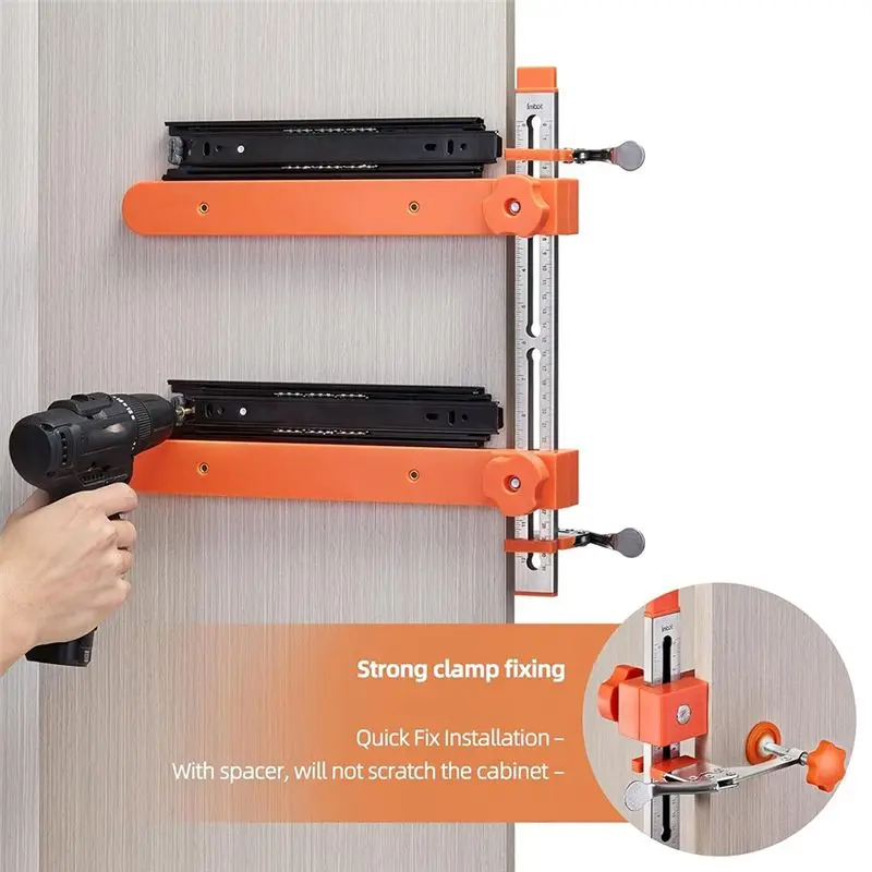 For Cabinet Sliding Woodworking Tool Drawer Rail Installation Aid Adjustable Splicing Quick Fix Locator