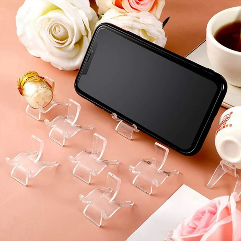 50 Pieces Acrylic Display Holder Clear Plastic Display Easel Stands Acrylic Display Easel Holders For Rock Mineral Agate