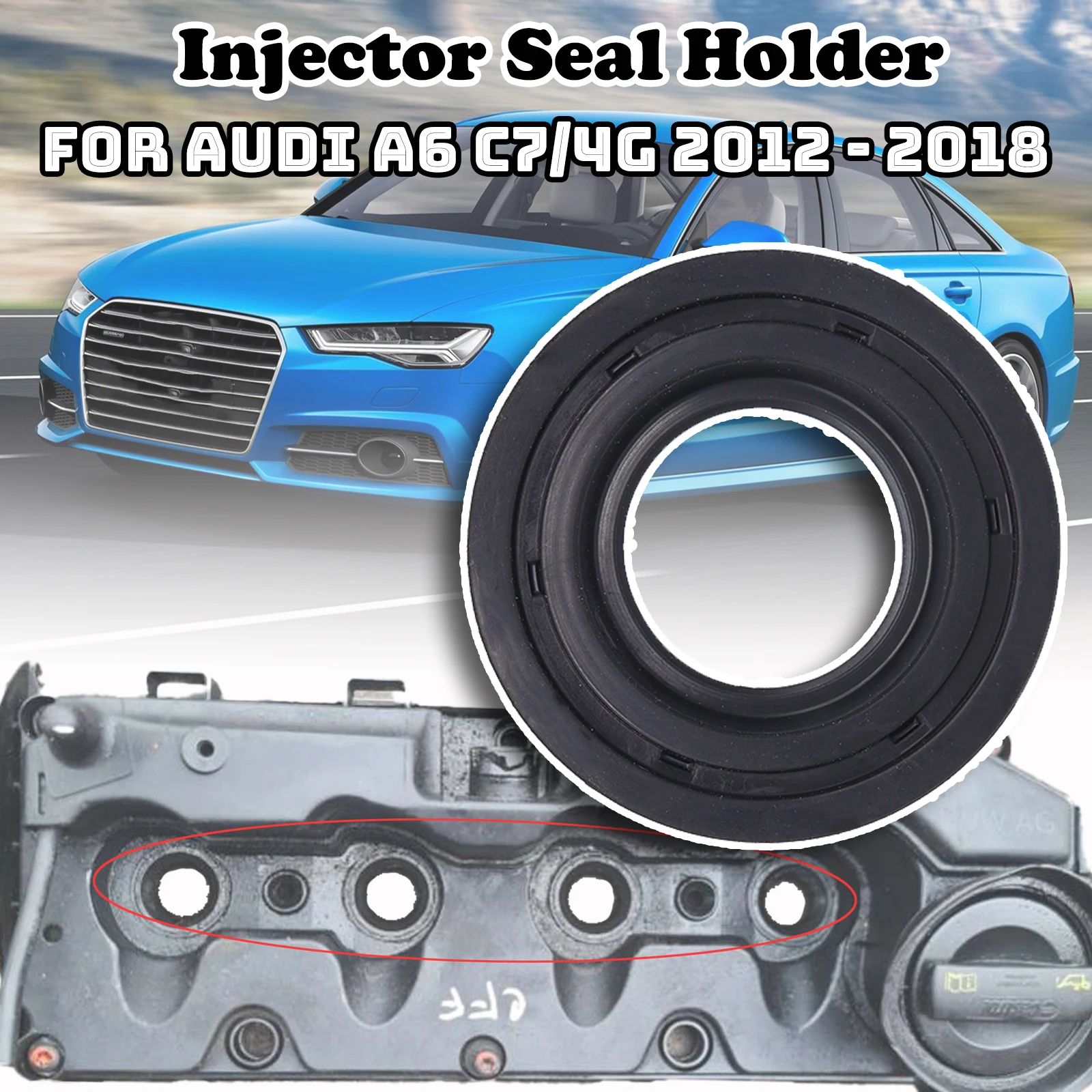 

For Audi A6 C7/4G Fuel Injector Seal Ring Valve Cover Gasket Holder Injector Seal Holder 03L103070 04L103070B 2012 2013 - 2018