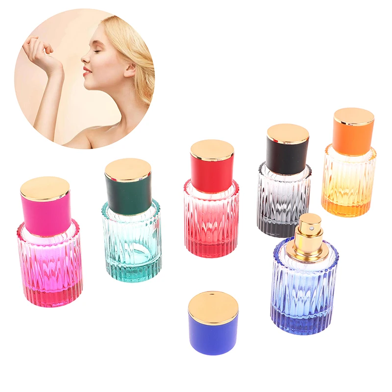 30ML Refillable Perfume Refill Bottle Colored Glass Empty Bottle Travel Spray Bottle Cosmetic Container Atomizer For Travel Tool