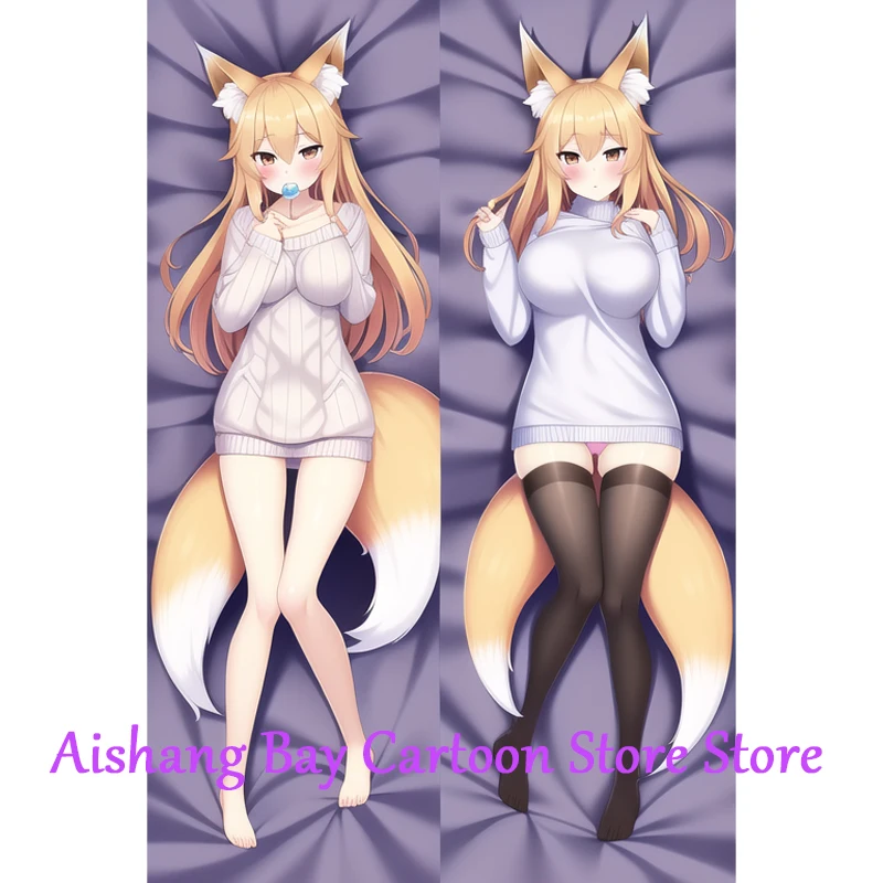 

Dakimakura Anime Pillow Case Foxgirl Fox Ears Pillow Cover Halloween Christmas Decoration 2023