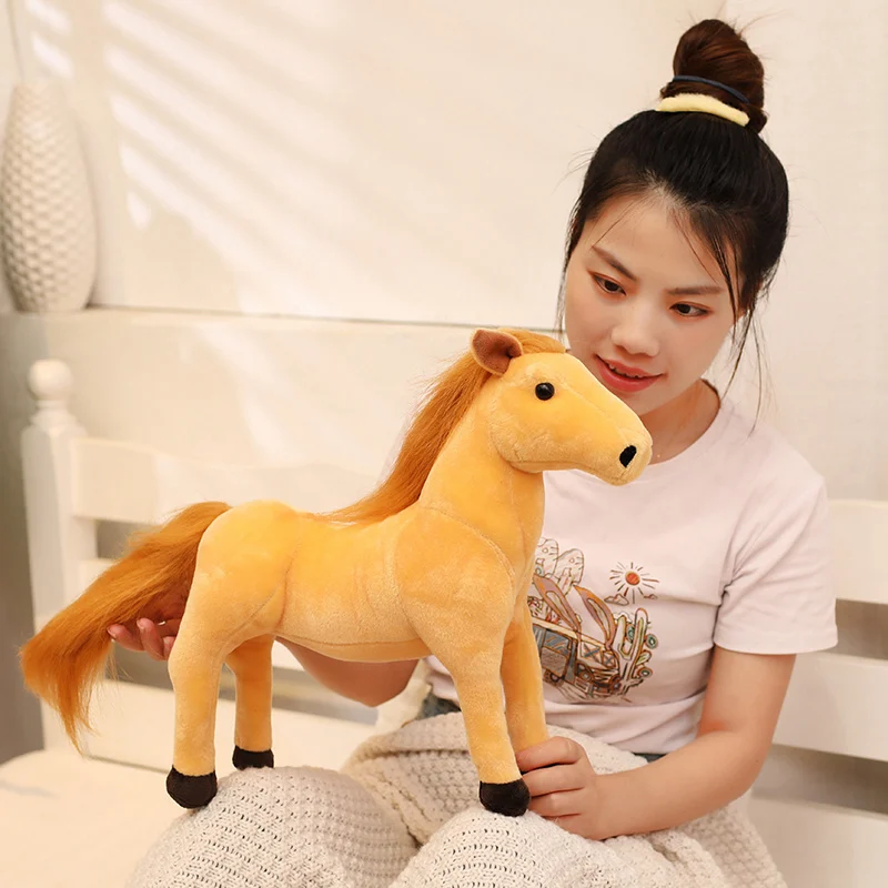 20/30/40 centimetri Gigante Simulazione Cavallo Peluche Animale Bello Cavallo Creativo Vita Reale Regalo Di Natale Huggable Bambola Giocattoli Per I Bambini