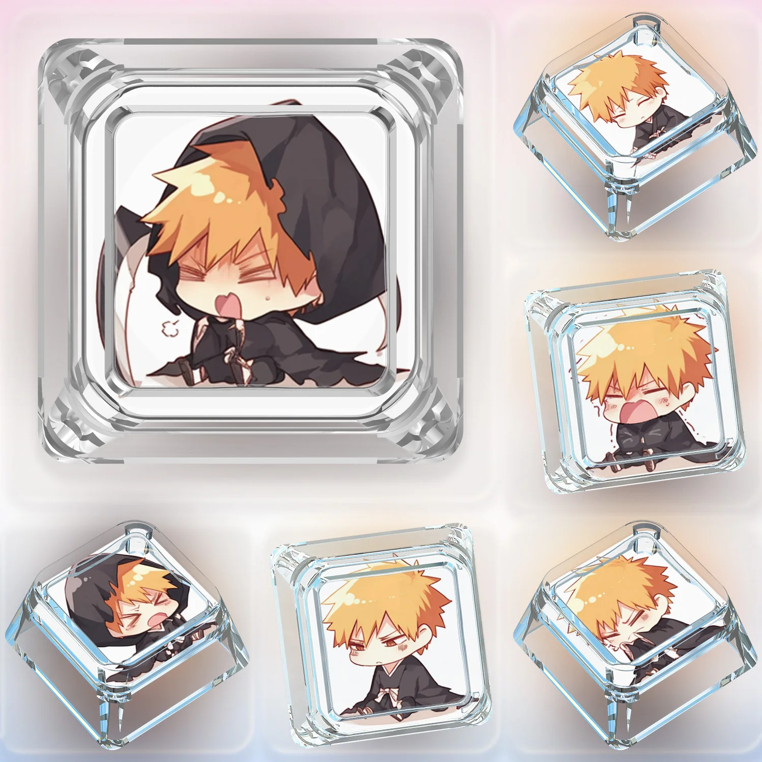 9 Models Diy Self Made Kurosaki Ichigo Cute Mechanical Keyboard Keycap Cross Shaft Card Customized Mechanical Keyboard Keycap