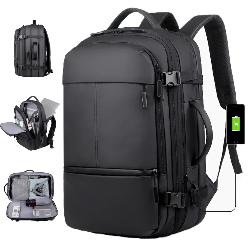 New Business Backpack Men's Travel Bag Waterproof Large Capacity Expandable Multi functional Computer Backpack