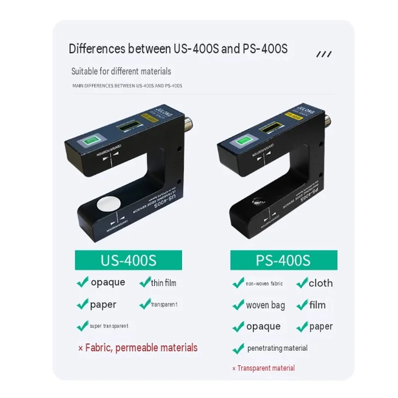 US-400S Ultrasonic Correction Sensor, PS-400S Photoelectric Sensor, ZPS2 Slotted  Eye