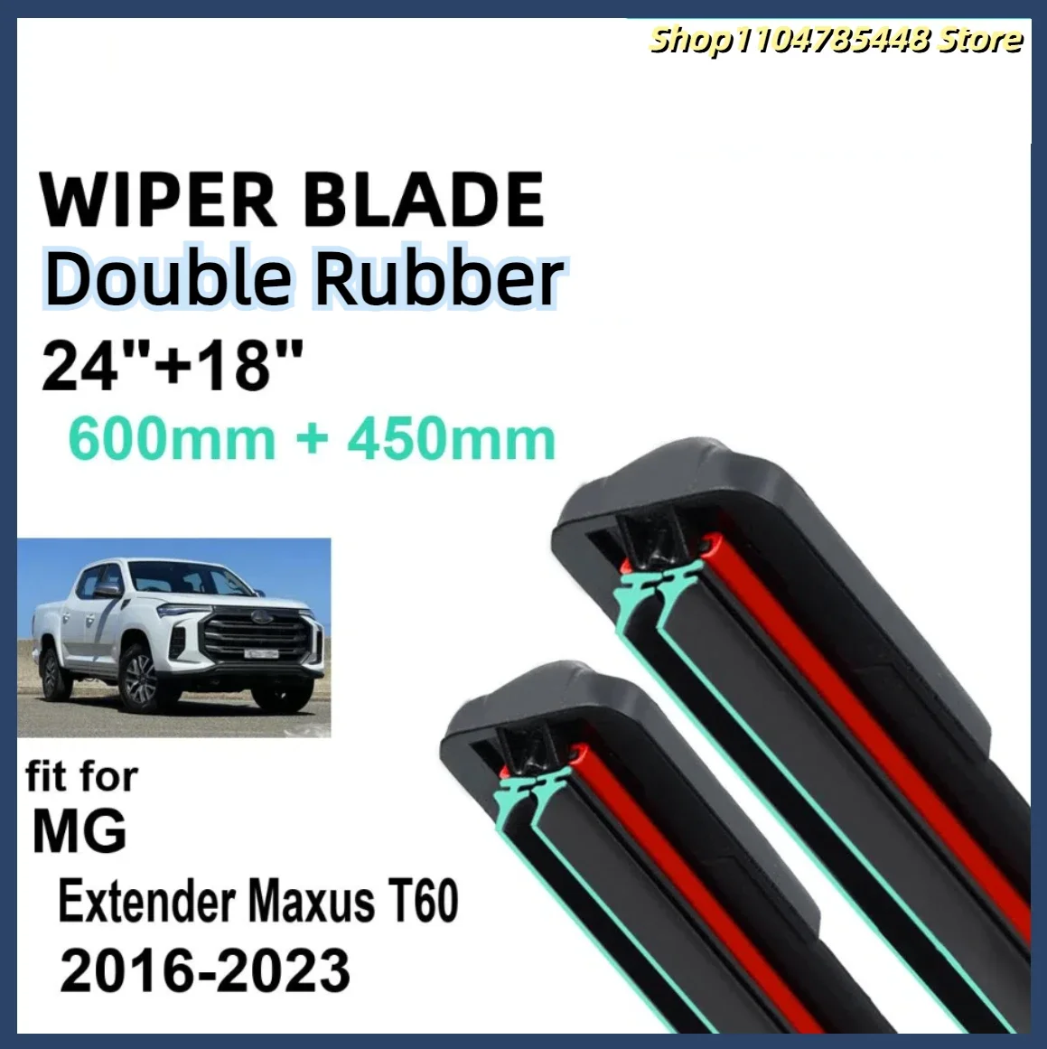 

Car Wiper for MG Extender Maxus T60 2016-2023 24" + 18" Front Rear Wiper Blades Brushes Cutter Accessories 2020 2021 2022 2023
