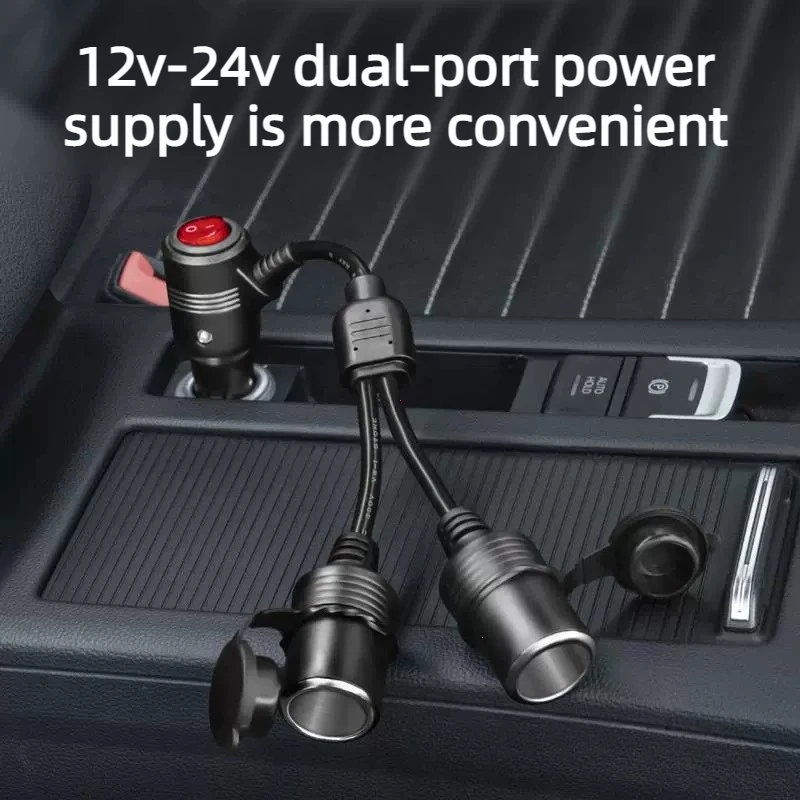 180W Car Cigarette Lighter Splitter 1 Male To 2/3 Female Sockets 12V 24V Fast Charger Power Adapter for DVR GPS Dashcam