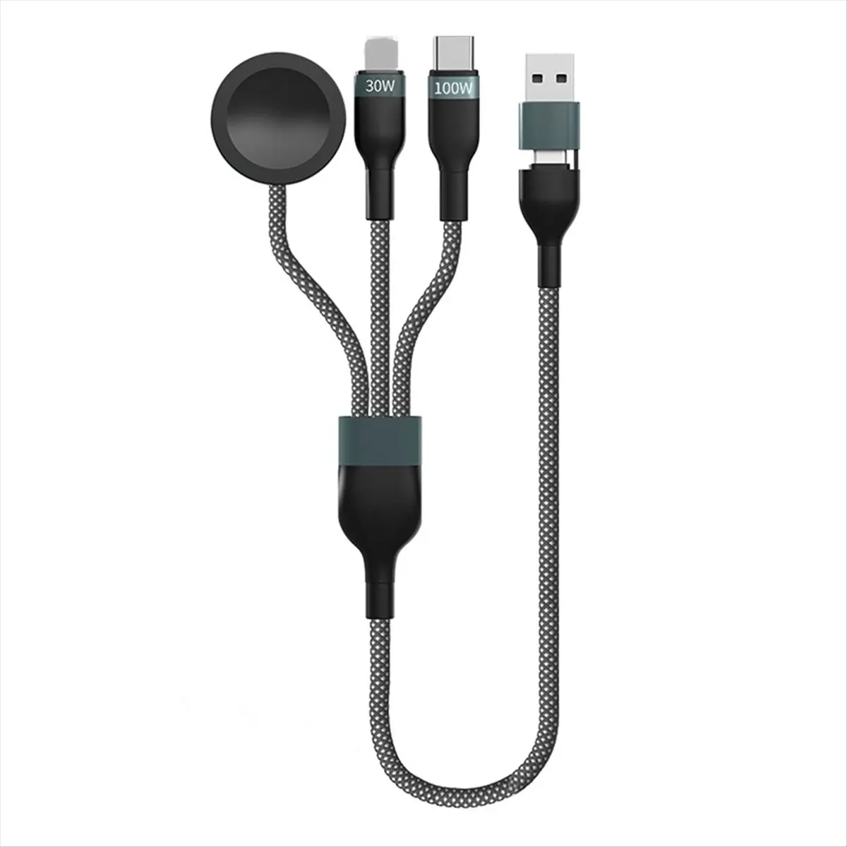 

Усовершенствованный быстрый зарядный кабель USB C 3 в 2, кабель USB C — C мощностью 100 Вт 【A74Z Miuai】