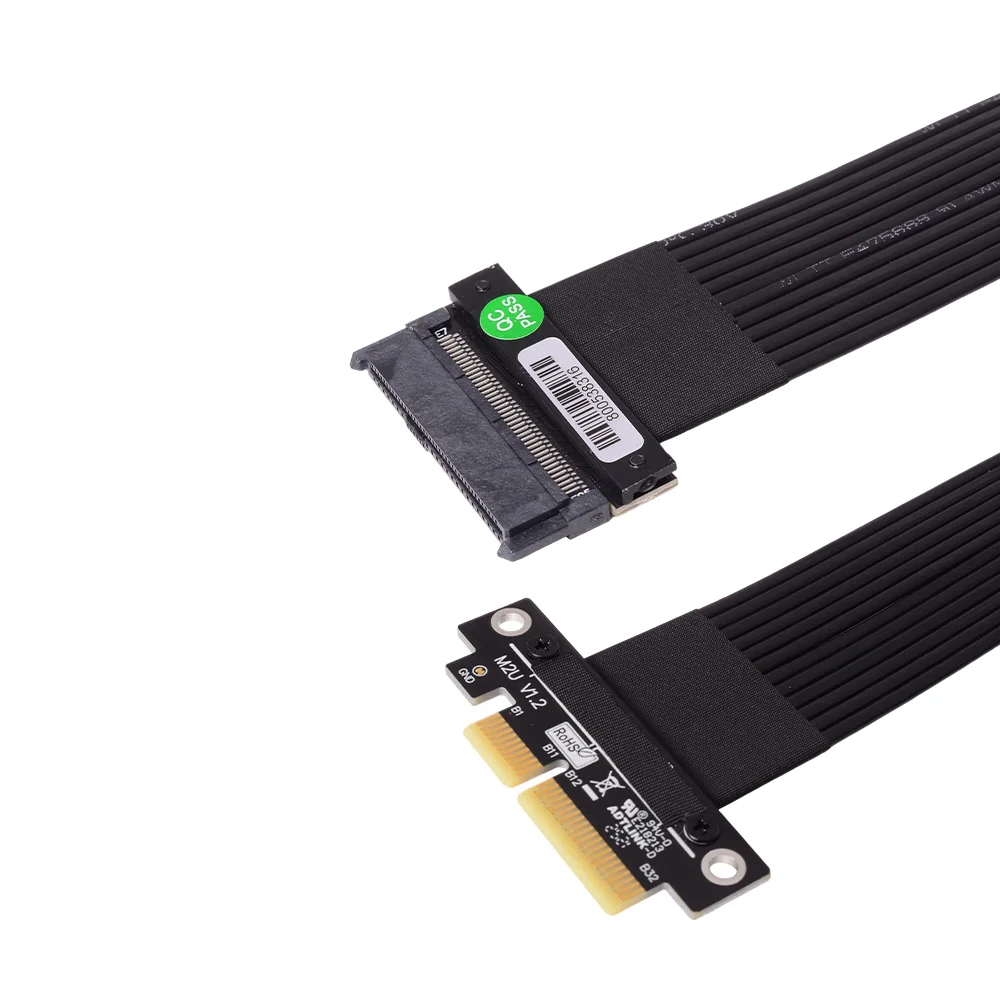 U2 إلى PCIe 4.0X4 SFF-8639 NVMe تمديد كابل واجهة محرك الحالة الصلبة الناهض محول البيانات Gen4 64Gbps مخصص 5-100 سنتيمتر #2
