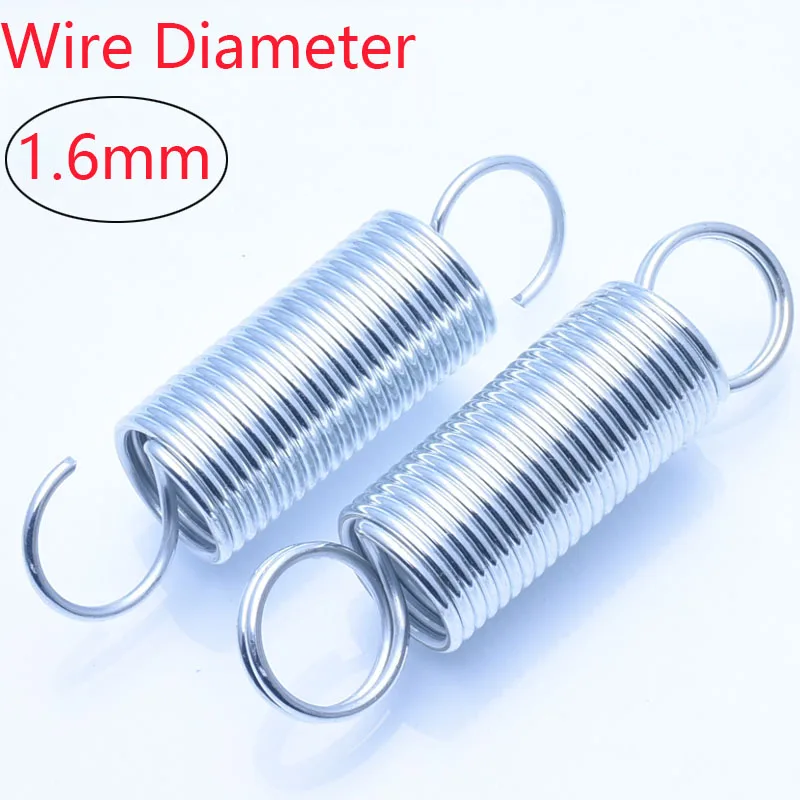 

2pcs Galvanized Tension Spring Steel Wire Diameter 1.6mm Outer Diameter 10/12/13/16/18/20mm Length 220-340mm