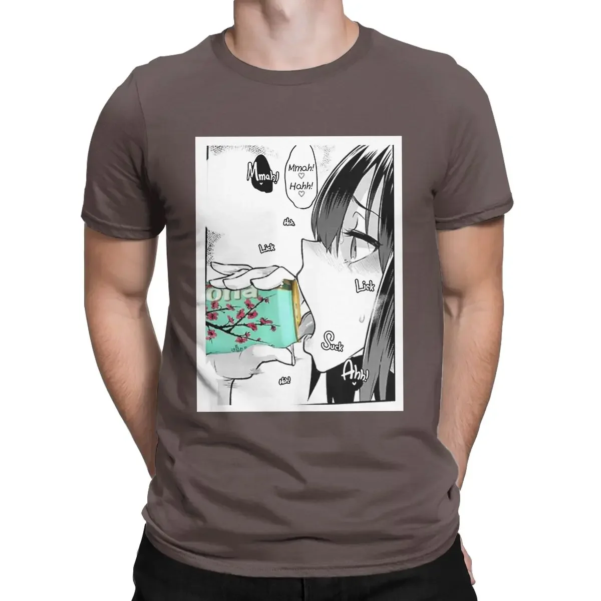 man Saki Yoshida Drinking Arizona Tea Premium Hentai T Shirts 2024 new Japanese manga anime T-Shirt Pure Cotton Printed Clothing