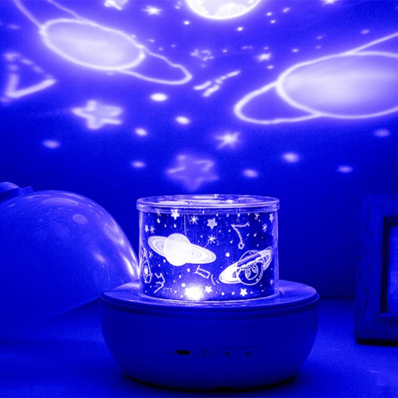 Star Projector Moon Lamp Starry Night Light LED Star Light Lampara Luna USB Bedroom Party Music Box Night Light for Kids A