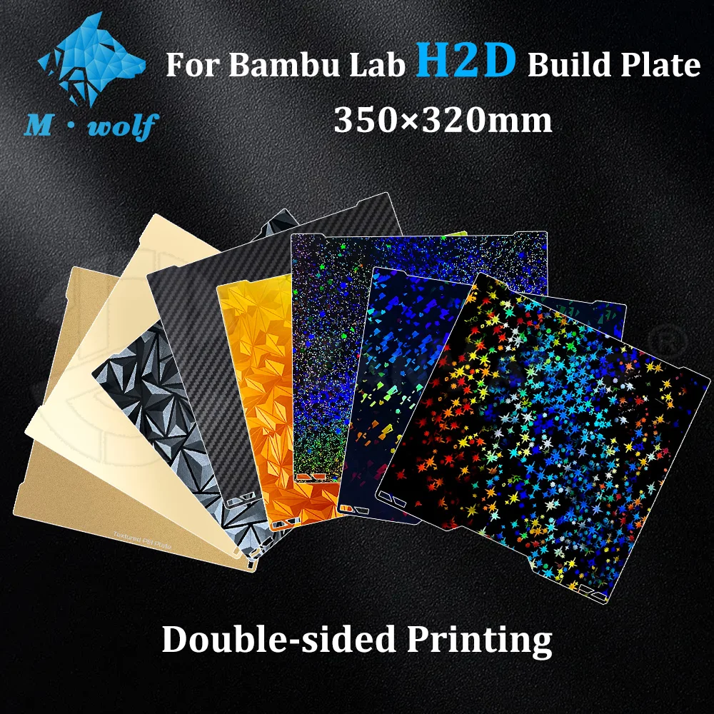 

For Bambu Lab H2D Hotbad Build Plate Textured/smooth PEI PET PEO PEY 350x320 Heated Bed for 3D printer