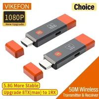 1080P 50M 5.8G Wireless Video Transmitter Receiver Extender Adapter Dongle Kit for Cinema Laptop PC to TV Monitor Projector