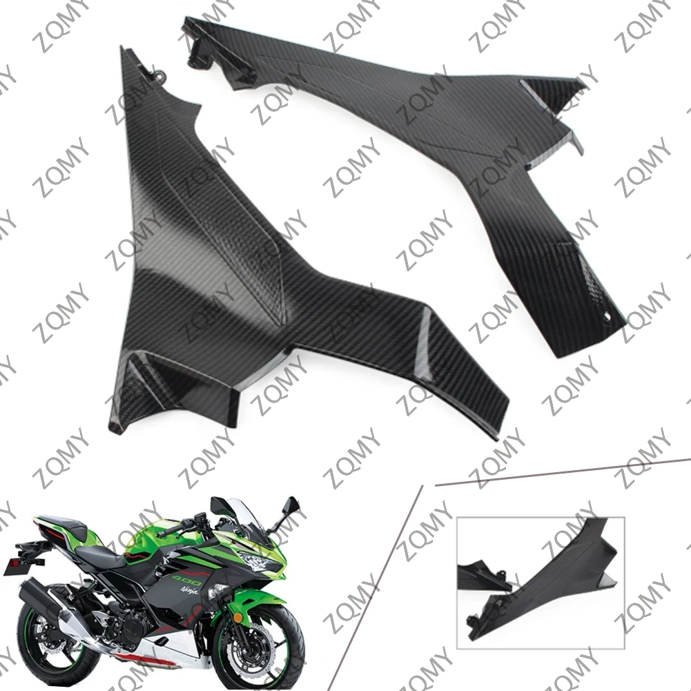 

Motorcycle Gas Tank Side Cover Panel Fairing Carbon Fiber For Kawasaki Ninja 400 EX400 2018 2019 2020 ABS Plastic