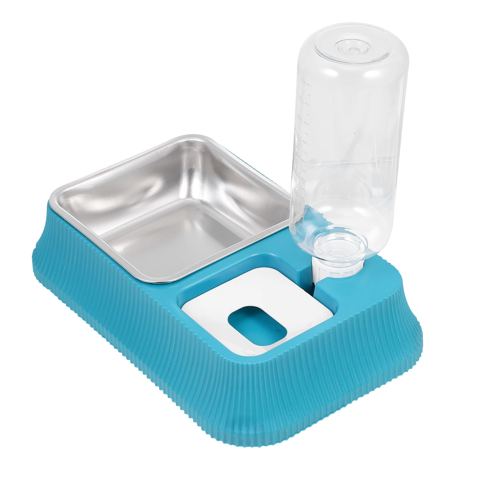 

Automatic Pet Feeder Bowl Dog Water Dispenser Stainless Steel Plastic Detachable Design Clear Bottle Volume