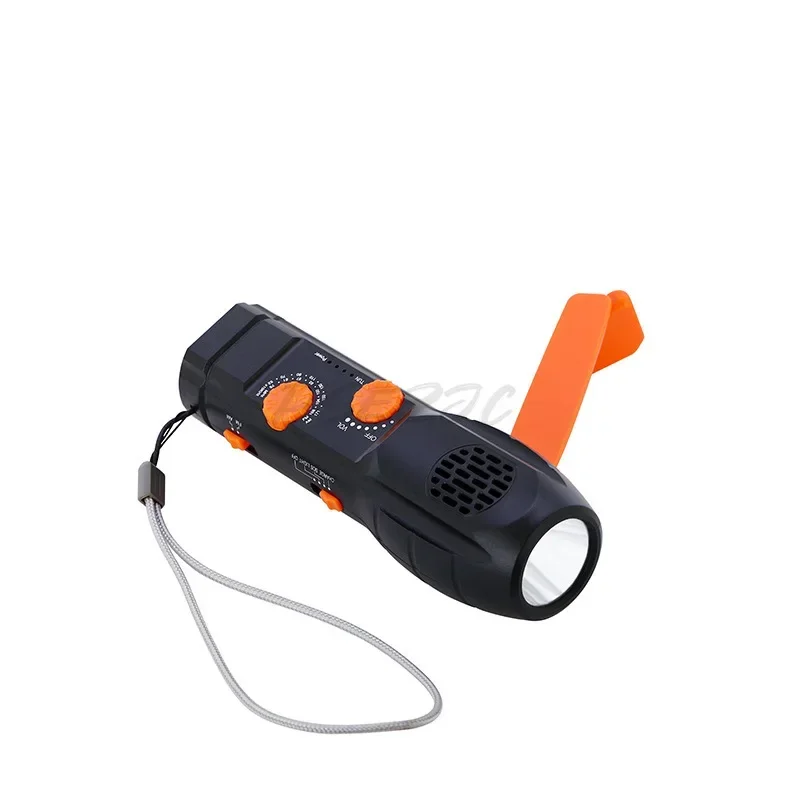 Hand Cranked Power Generation Multifunctional Flashlight Wireless Emergency Alarm Mobile Phone Charging Function