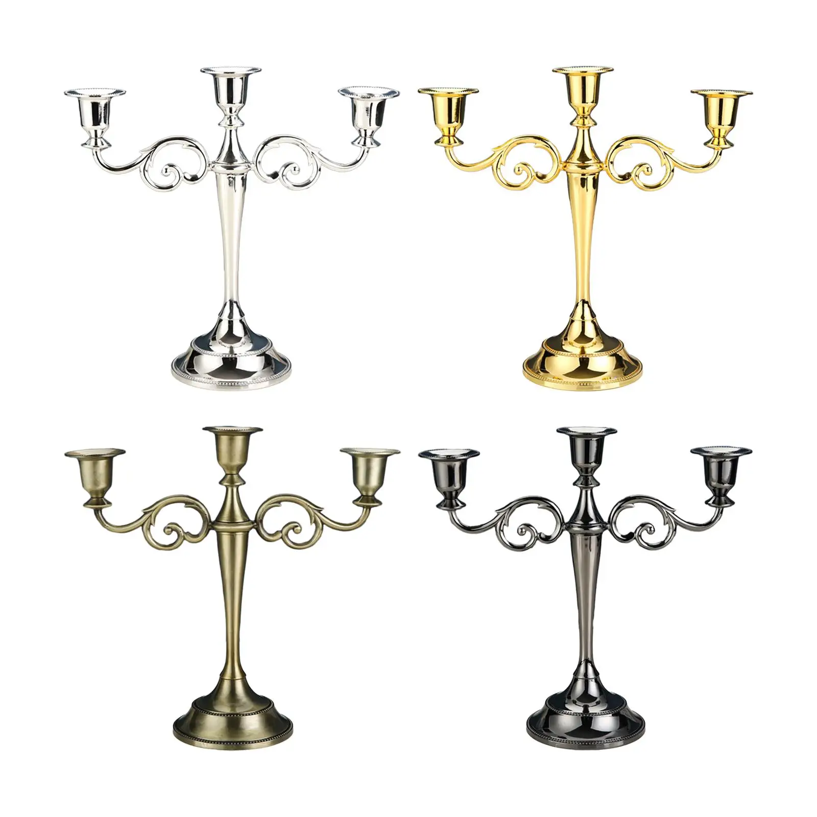 3 Arm Candelabra Candle Holder Elegant Decorative Holiday Pillar Candle Holder Candles Stand for Housewarming Gift Decoration