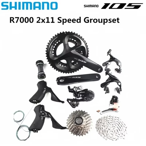 Imagen 1 del producto Grupo SHIMANO 105 R7000, juego de 2x11 velocidades, juego de bielas R7100 50-34T 52-36T, Kit de bicicleta de carretera, actualización del grupo de 5800