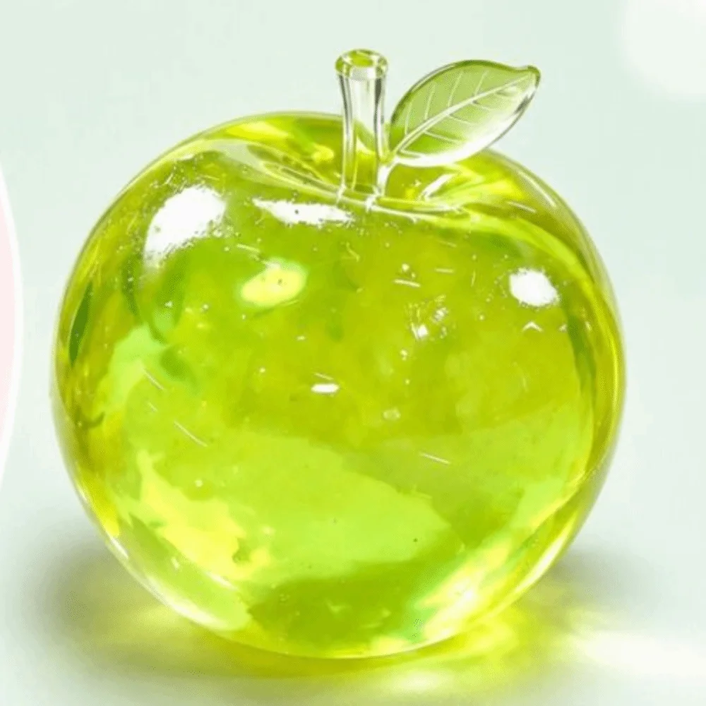 Realistic Soft Fruits Squishy Slow Rebound Crystal Squeeze Pink Transparent Simulated Fruit Squishy for
