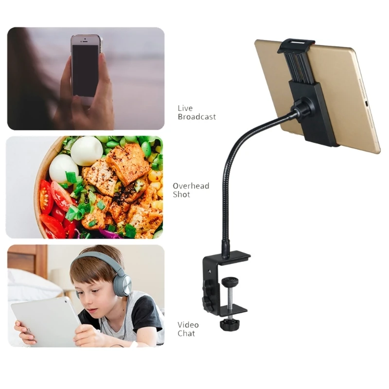 

Y1UB Adjustable Tablet Stand Desk Mount Flexible Arm 360 Degree Holder for Tablets