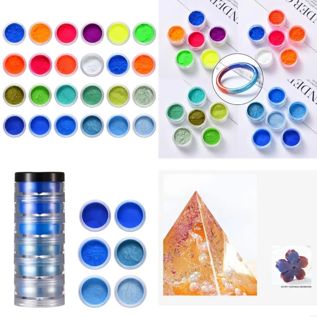  1Set Epoxy Resin Natural Mica Mineral Powder Cosmetic Grade Pearlescent Pigment