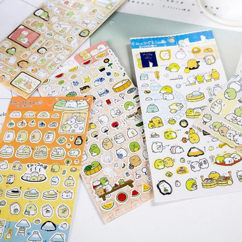 Kawaii anguria Sumikko Gurashi Anime giapponese doratura adesivi Scrapbooking fai da te carino diario cancelleria Sticker