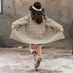 Girl's winter jacket plaid jacket girl thick warm children's jacket youth children's jacket autumn and winter clothing