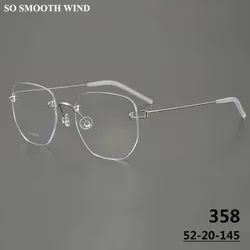 Denmark Brand Rimless Screwless Glasses Frame Ultralight Titanium Men Women Irregular Square Spectacles Eyeglasses Eyewear Gafas