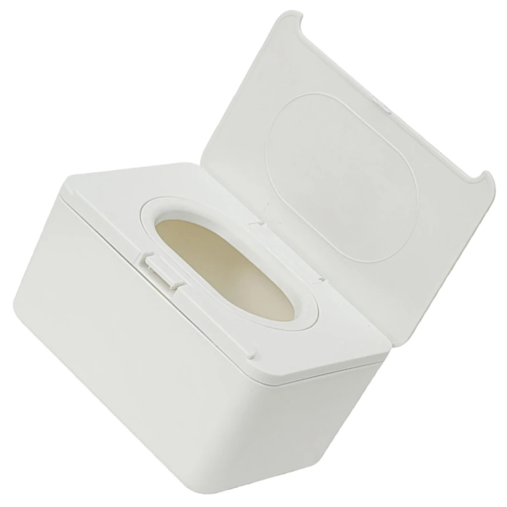 

Tissue Storage Box White Baby Dispenser Holder Nursery Wipes Container Portable Light Travel Case Clean Reusable Plastic