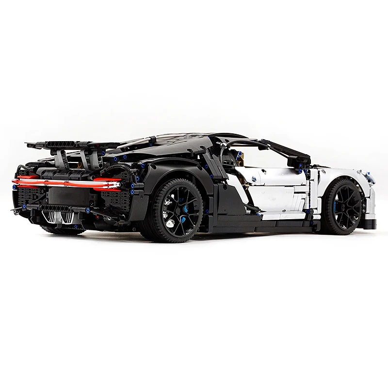 Metallic 40002B Technical MOC Silver Super Sports Vehicle 1:8 Model Building Block Brick Puzzle DIY Toy Christmas Gift Adult Boy