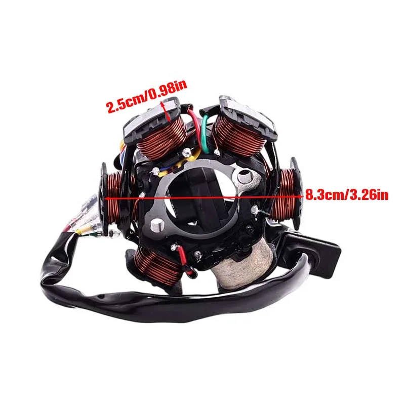 6 Poles 5 Wires Half-wave Ignition Magneto Stator For Gy6 50cc 70cc 90cc 110cc 125cc ATV Quad Pocket Bike