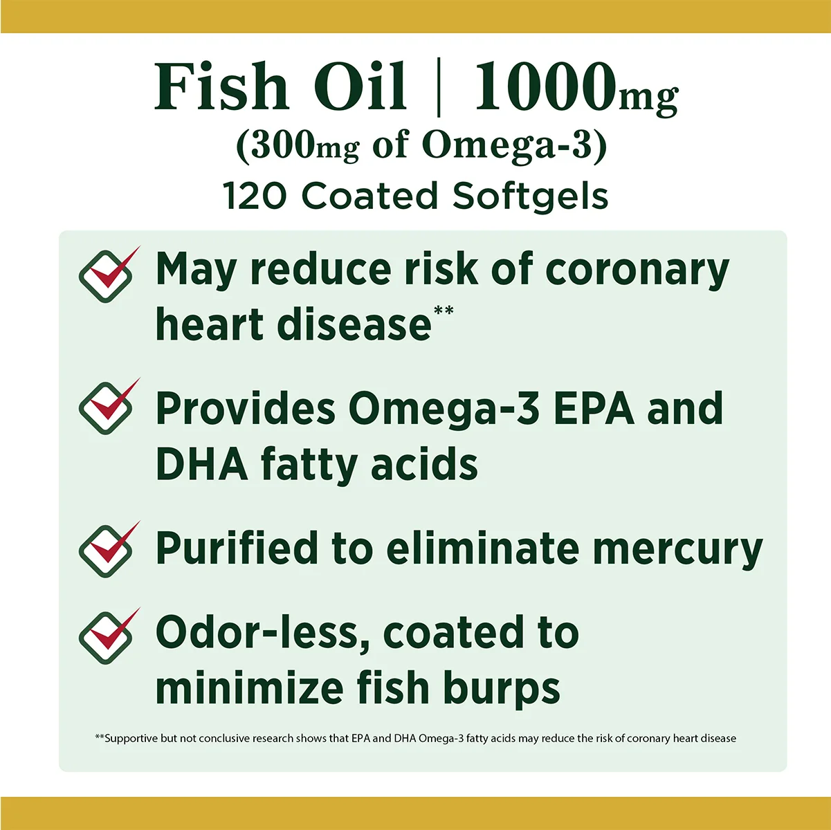 OMEGA-3 Fish Oil Capsules are Rich in DHA and EPA, Which can Improve Negative Emotions, Relieve Stress and Strengthen the Brain