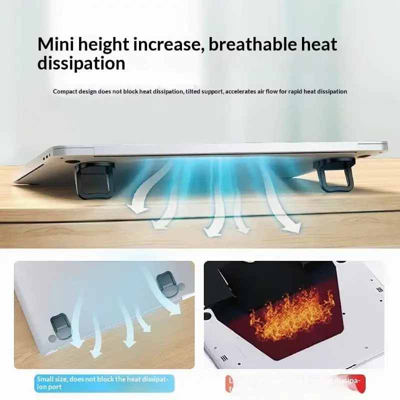 Portable Mini Laptop Stand 1 Pair Invisible Folding Notebook Leg Holder Lightweight Anti-scratch Bracket for Home Desk Work