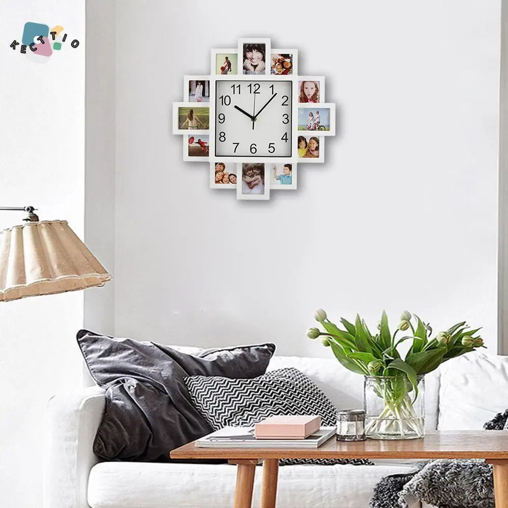 

16-Inch Decorative Photo Frame Wall Clock Eco-friendly Silent DIY Photo Clock Durable Wall Photo Frame Home Decor