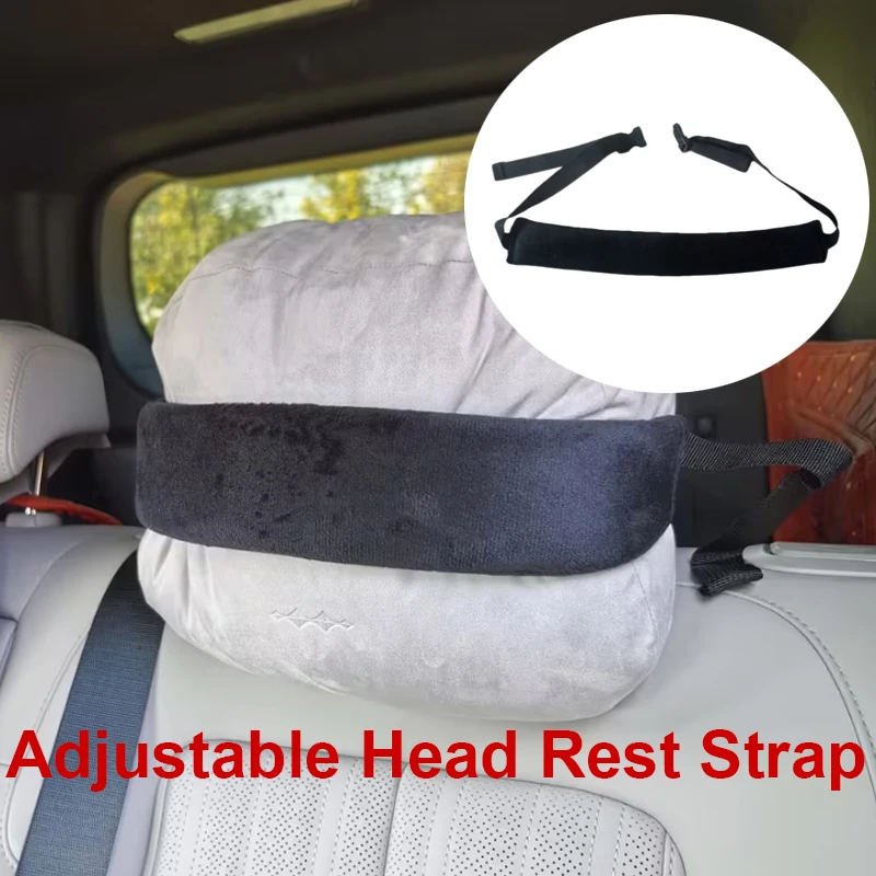 

Adjustable Head Rest Strap For Travel | Comfortable, Convenient Storage, Universal Fit, Made Of Polyester Fiber, Sponge Filled.