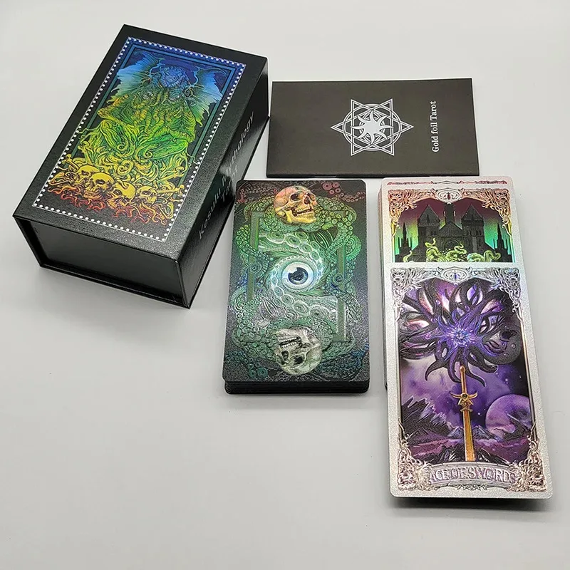 

Legend Cthulhu Whispers of the Old Gods Tarot - Luxe Gold Foil PVC Divination Cards with Frosted Finish in Magnetic Box