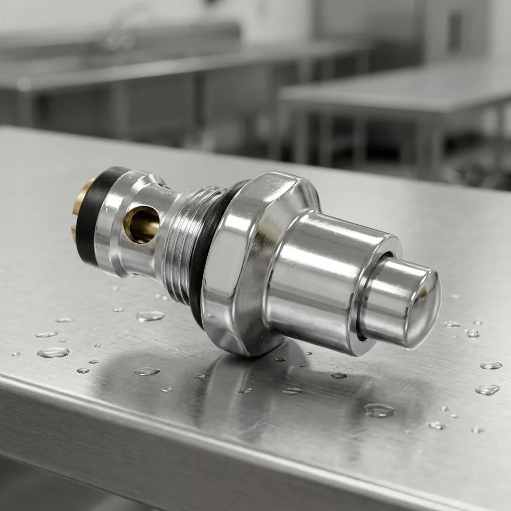 Water Flow Control Cartridge for Commercial Sink Faucets Designed for Use with Knee Actuated and Foot Operated Valve SyFor Stems