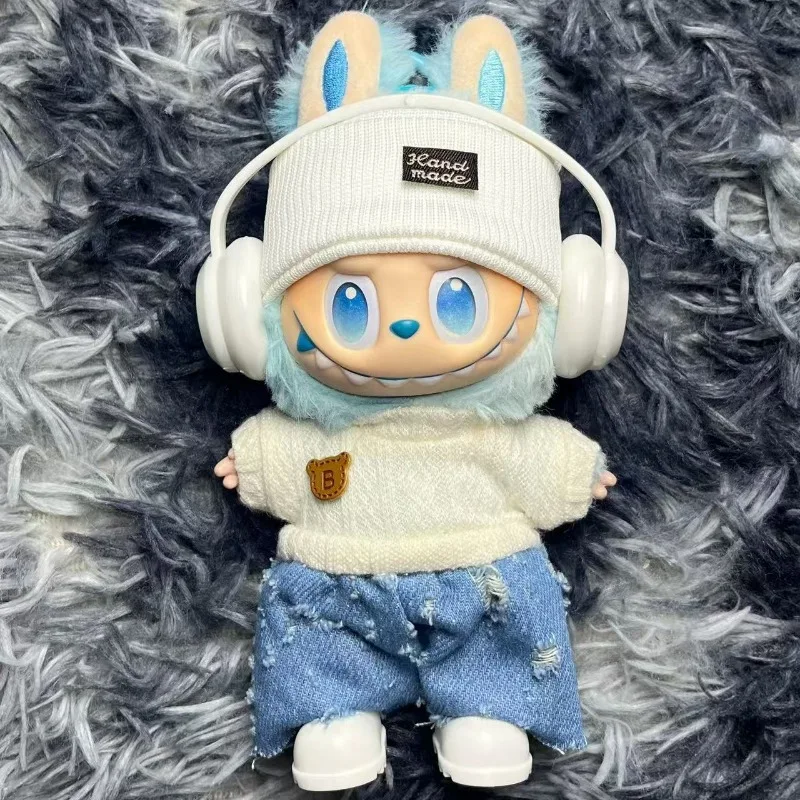 Für 17 cm Plüsch Labubu II Puppen Mini Mode OOTD Nette Overall Kleid set Kleidung Outfit Puppen Zubehör Kleidung Geschenk