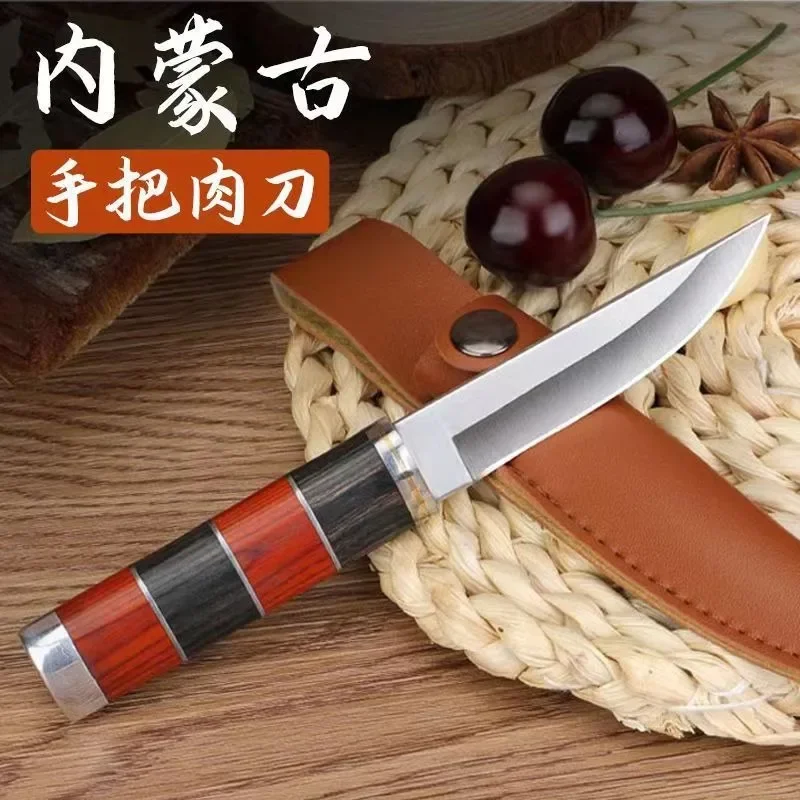 Handmade pocket knife stainless steel barbecue kitchen outdoor portable knife utility   survival  fixed blade knife