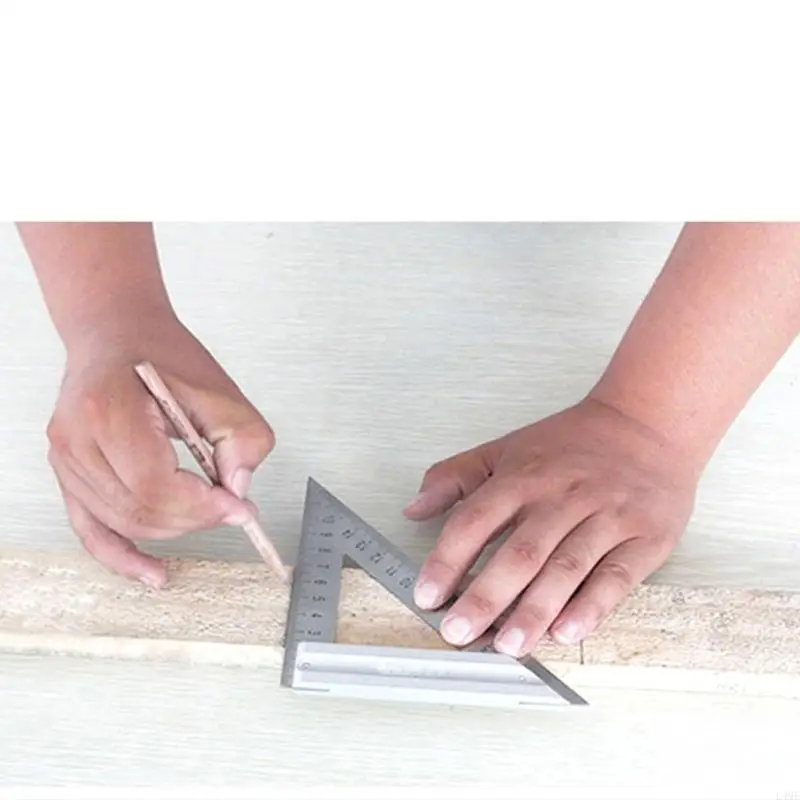 GREENER Ruler 120/180mm Stainless Triangle Ruler for Carpentry Woodworking L4MF