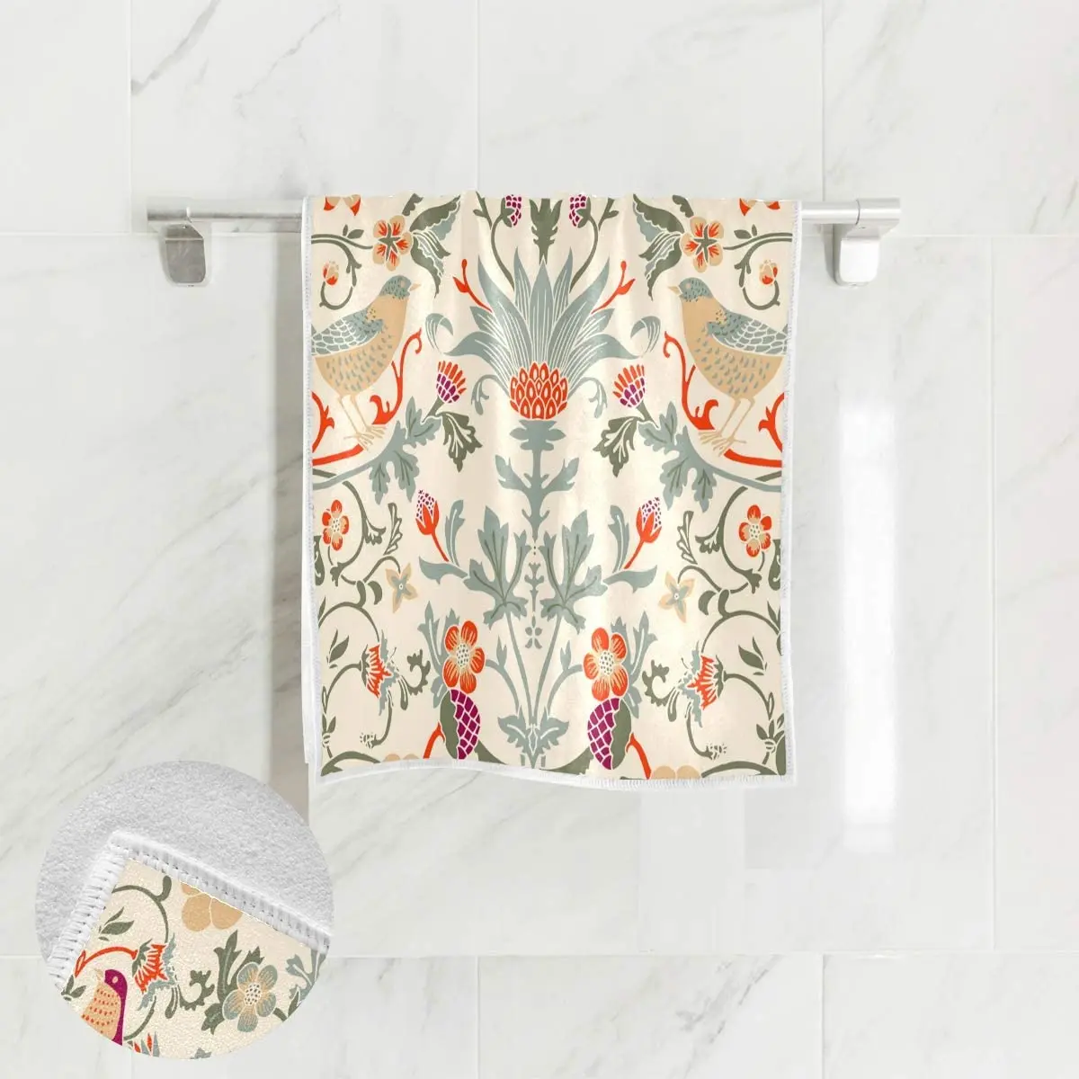 Quick Drying Towels for Home Bathroom Spa Hotel Gym Sweet William Morris Flower Highly Absorbent Soft