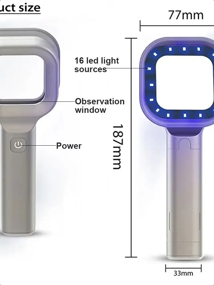 Woods Lamp For Skin Examination Test Medical Diagnostic Analyzer Machine Ultraviolet Facial Skin Analysis Personal Beauty Care