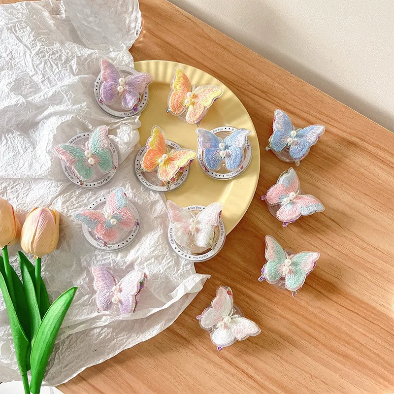 

Держатель для телефона с жемчужным кольцом-бабочкой, подставка-держатель для iPhone 15 16, держатель для мобильного телефона