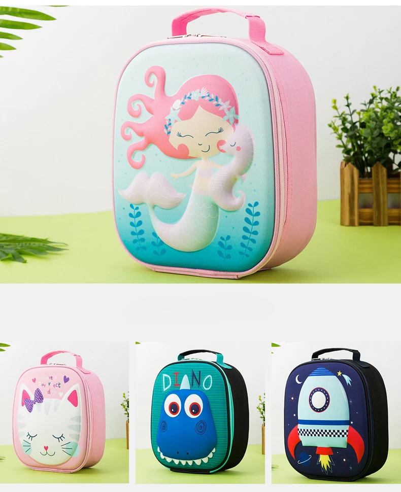 Kinder Cartoon Mittagessen Tasche Tragbare Isolierte Thermische Lunch Box Picknick Tote Lebensmittel Frische Kühltasche Mädchen Junge Konservierung Handtasche – Detail 8