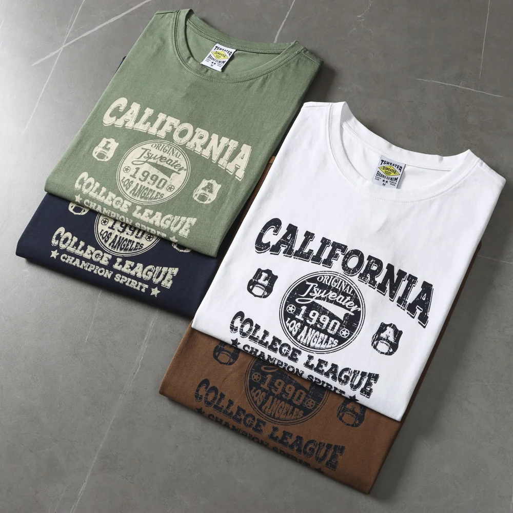 2025 Summer New American Retro Sleeveless O-neck Letter Printed T-shirt Men's Fashion 100% Cotton Basketball Sports Casual Vest
