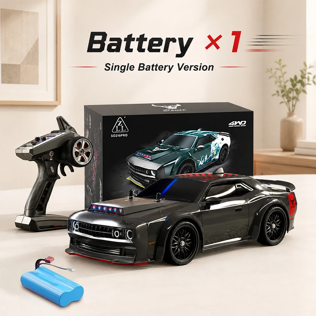 ZNLYRION Remote Control RC Drift CarToy SG216MAX 4WD 1:16 Scale 2.4G Brushless Racing Car With LED Lights for Adults